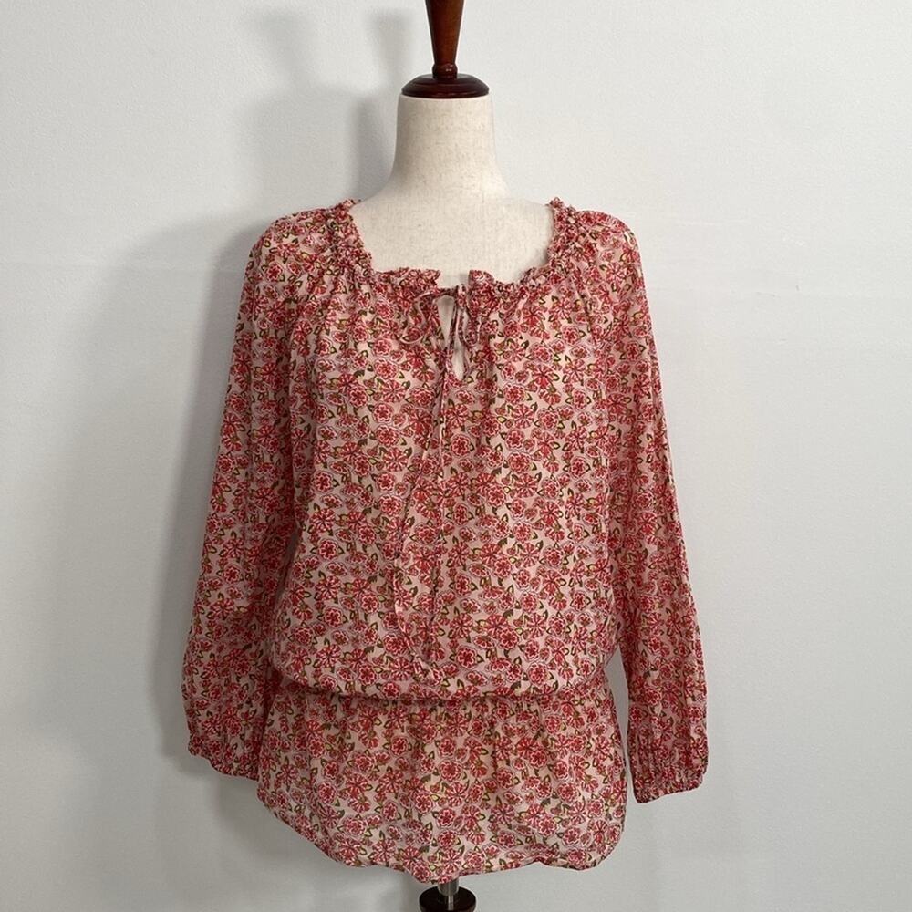 Sundance Peasant Floral Blouse Cotton Ditsy floral Women's Small